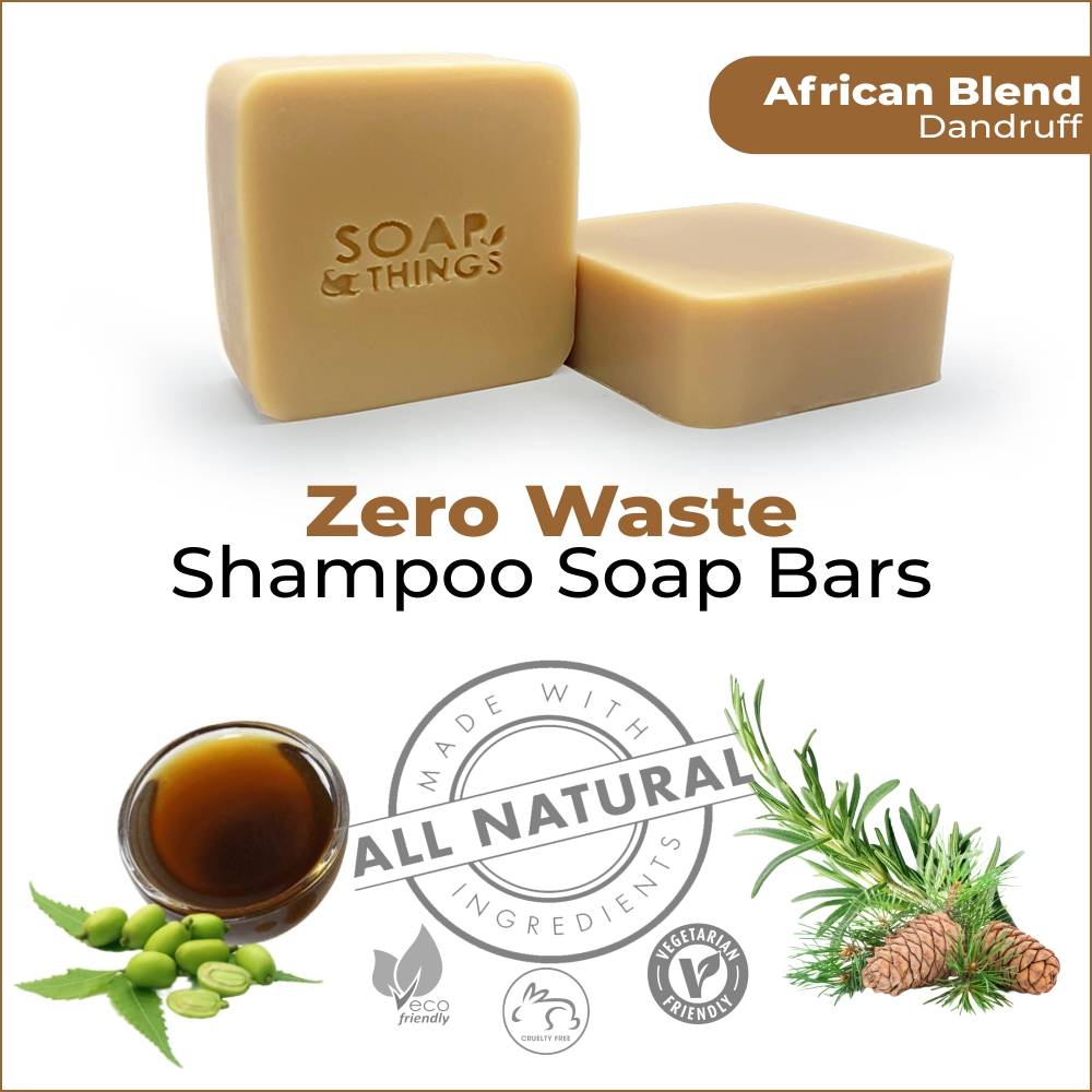 African Blend Shampoo Soap Bar with Neem Seed Oil, Blended Essential Oils, Natural Handmade Shampoo Soap for Dandruff Prone Hair 4 African Blend Shampoo Soap Bar